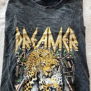 🐆Dreamer Graphic Women’s Tee - Black with Gold Leopard Zutter Brand🐆